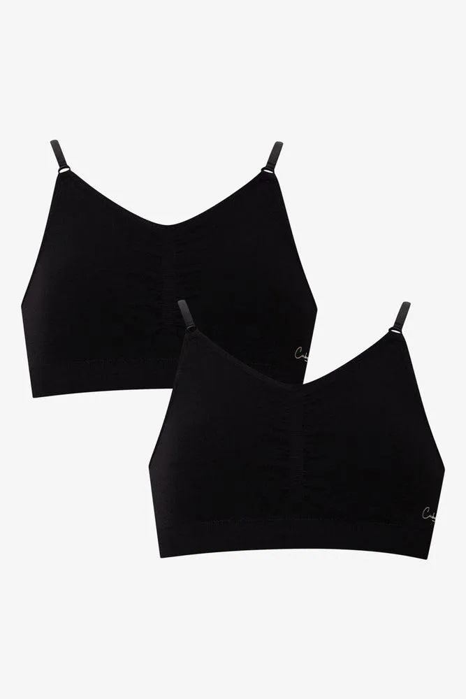 2 Pack Seam-Free Bra Black