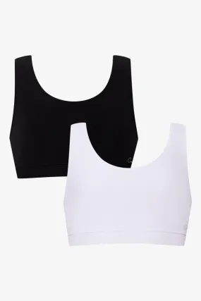 2 Pack Seam-Free Racerback Bras Black & White