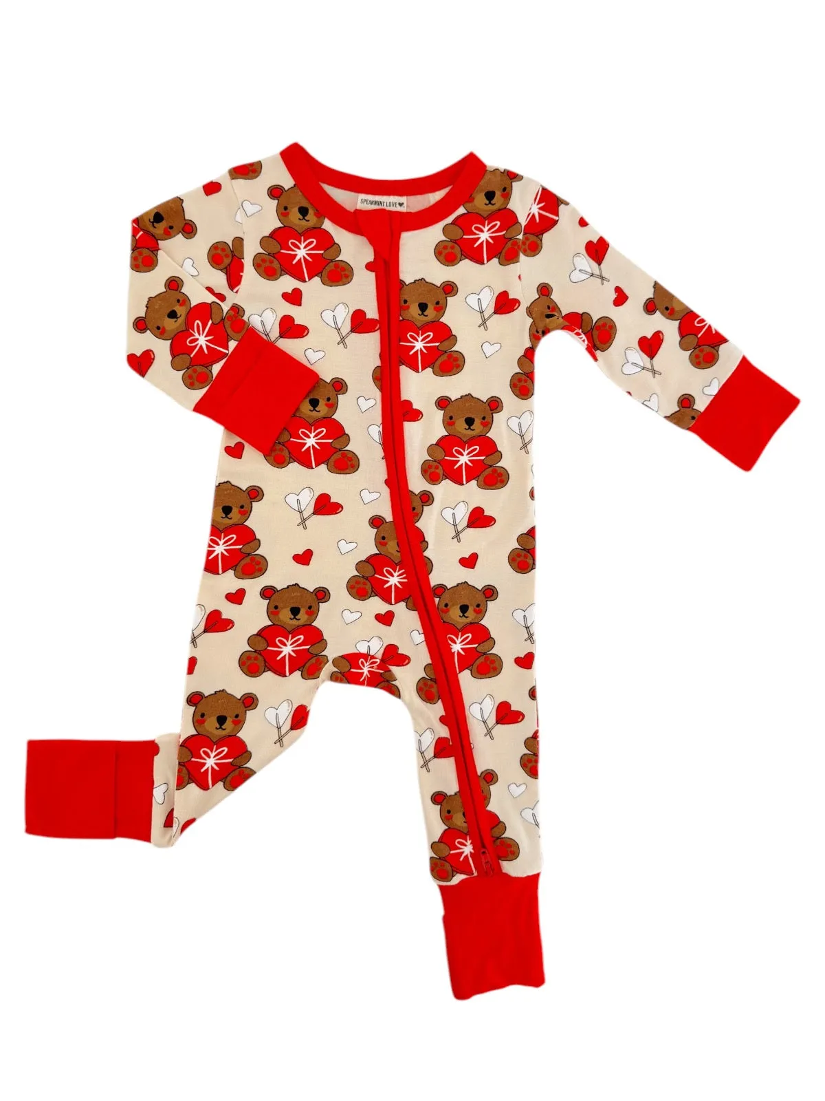 2-Way Convertible Zip Romper, Valentine Bear