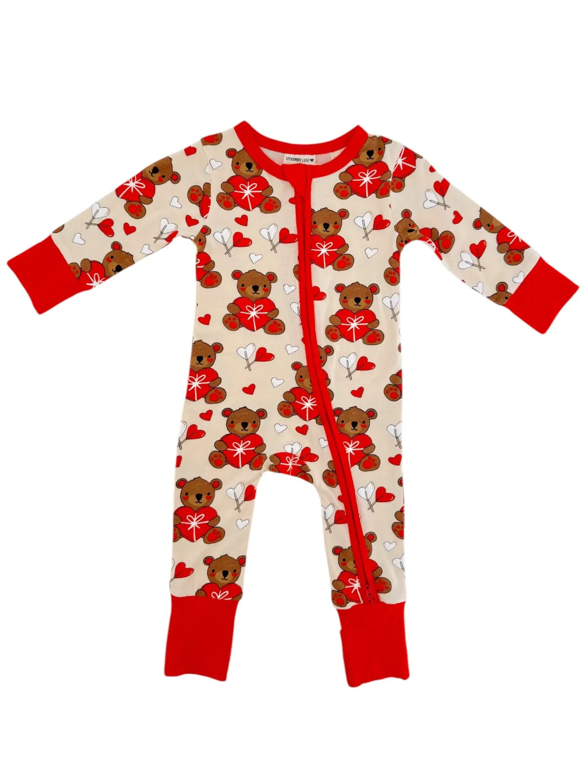 2-Way Convertible Zip Romper, Valentine Bear