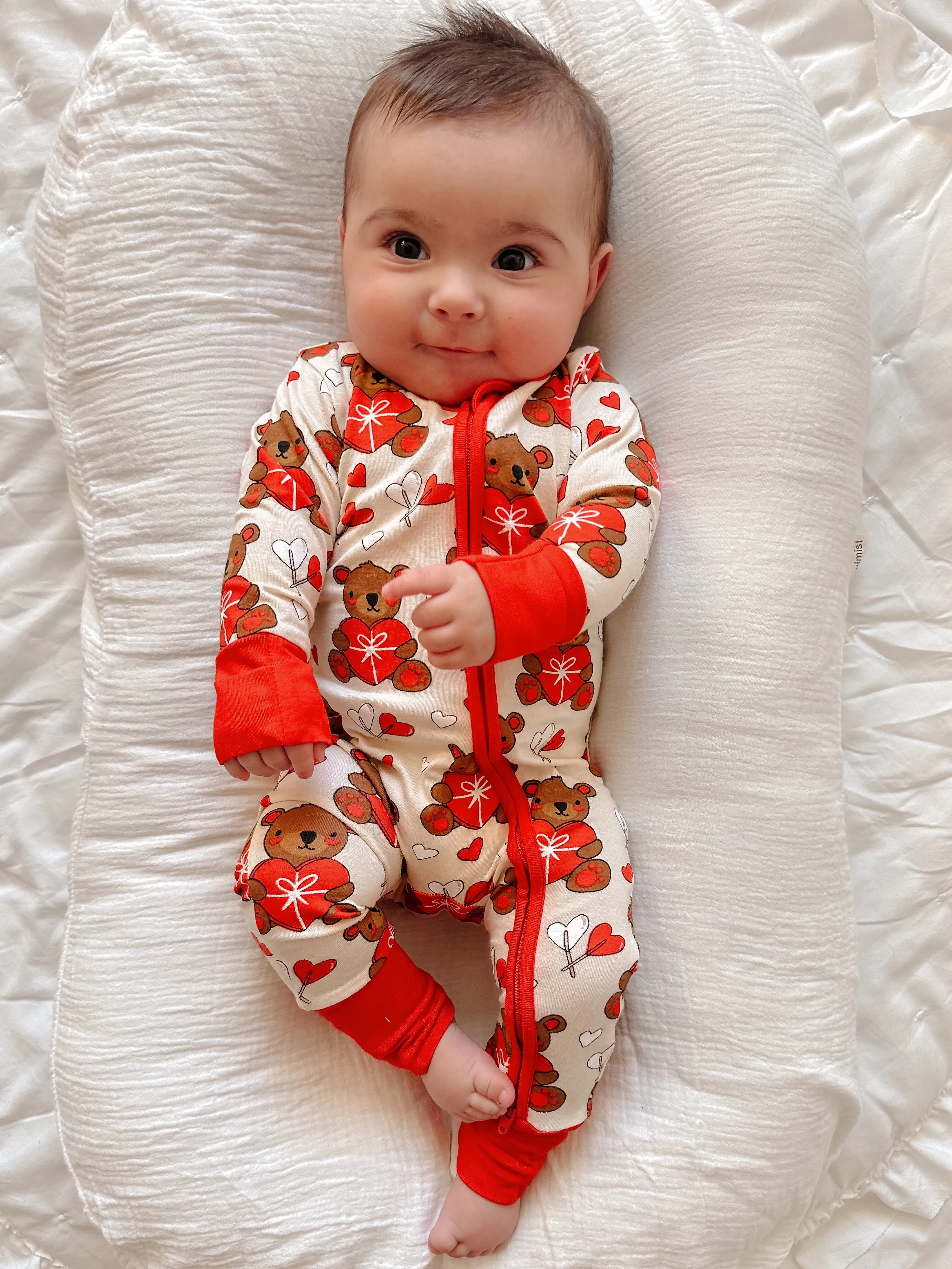 2-Way Convertible Zip Romper, Valentine Bear