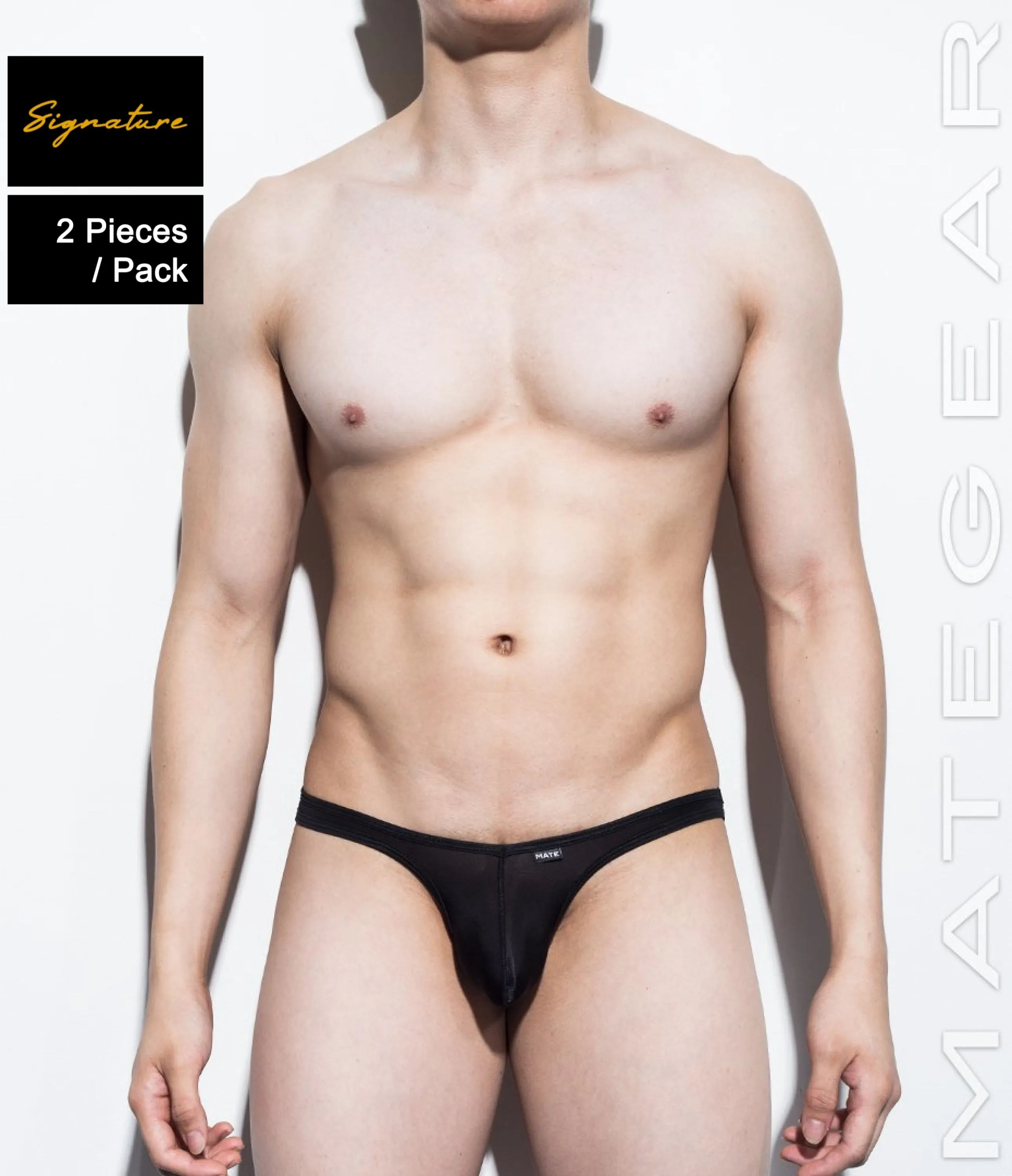 [2pc/Pack] Sexy Men's Underwear Ultra Bikini Briefs - Nan Song (V-Front / Tapered Sides) (Ultra Thin Nylon Signature Series)