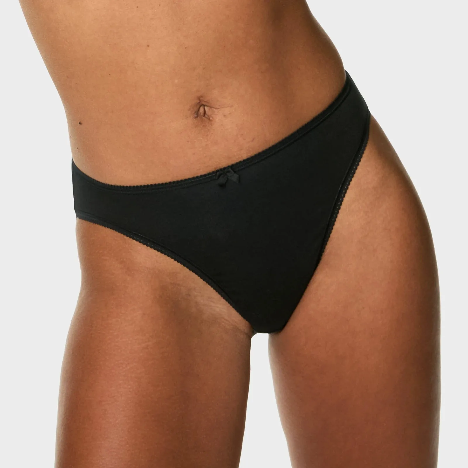 5pk Black High Leg Briefs