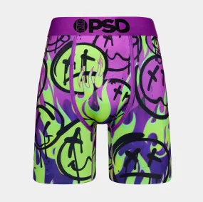 Acid Smiles Mens Boxers (Green/Purple) Free Shipping