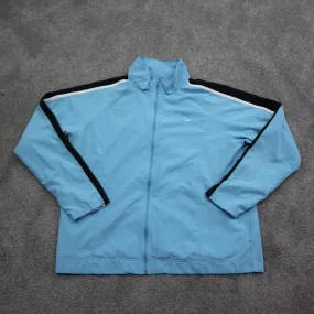 Adidas Womens Track Jacket Full Zip Up Raglan Sleeve Aqua Blue Black Size XL