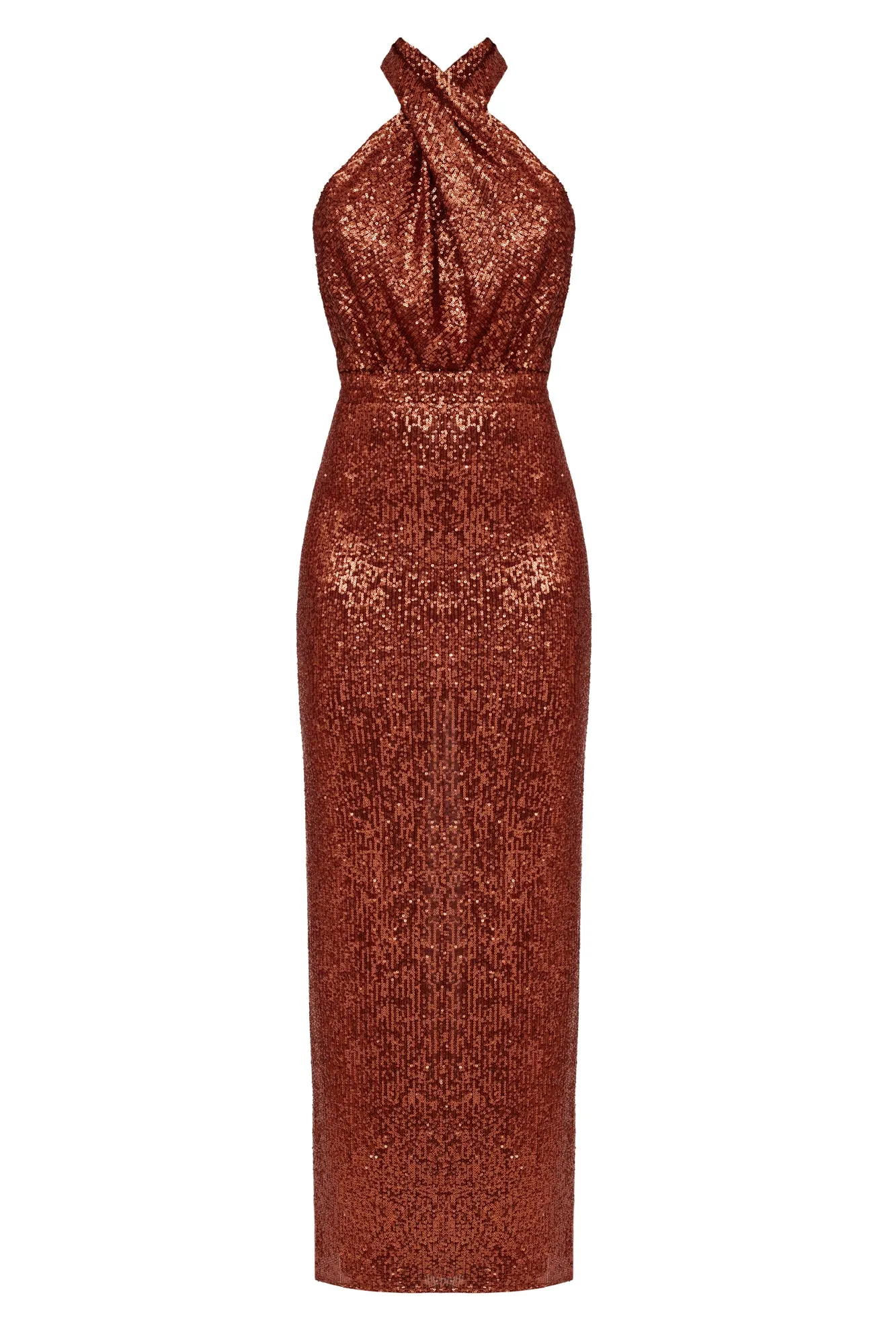 ALTA Bronze Sequin Maxi Evening dress