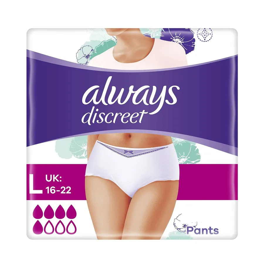 Always Discreet Incontinence Pants Large (7 Pack)