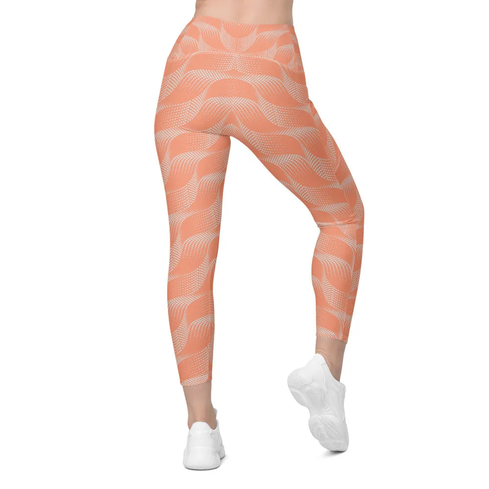 Apricot Wave Leggings with Pockets