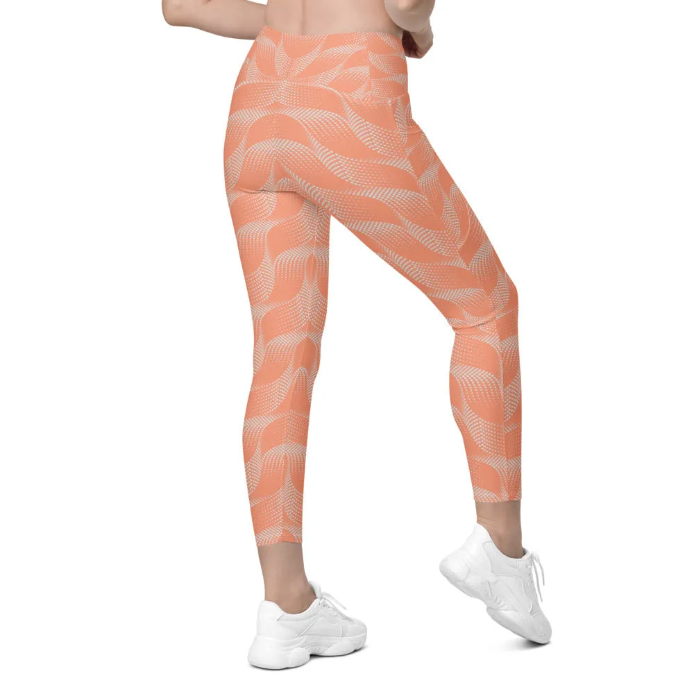 Apricot Wave Leggings with Pockets