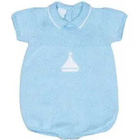 Baby Boys Knitted Blue Sail Romper