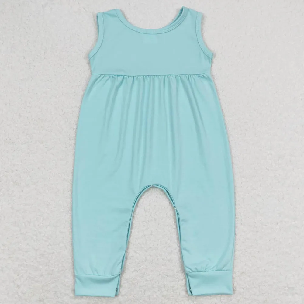 Baby Infant Girls Romper Aqua Sleeveless Summer Rompers SR1446