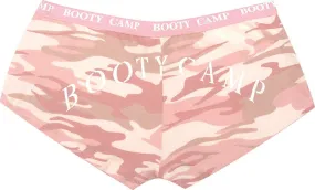 Baby Pink Camouflage - Womens BOOTY CAMP Booty Shorts