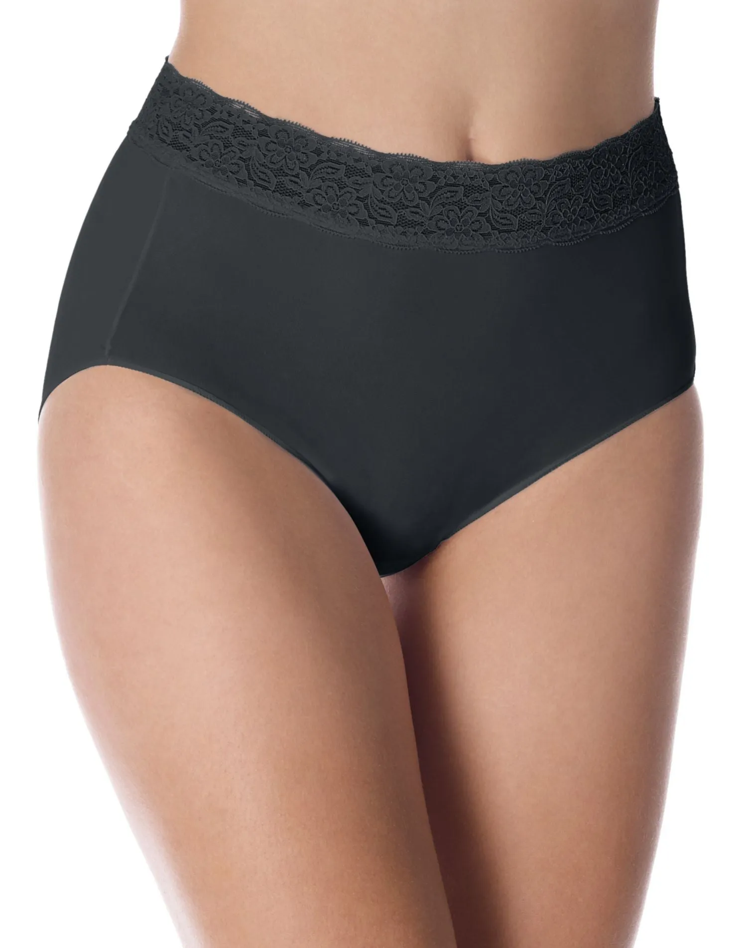 Bali No Lines, No Slip Brief with Lace Waistband