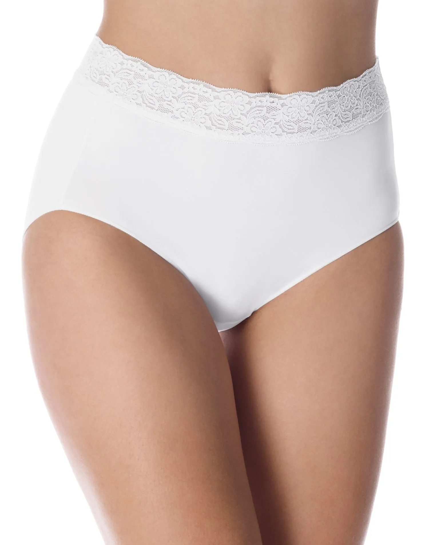 Bali No Lines, No Slip Brief with Lace Waistband