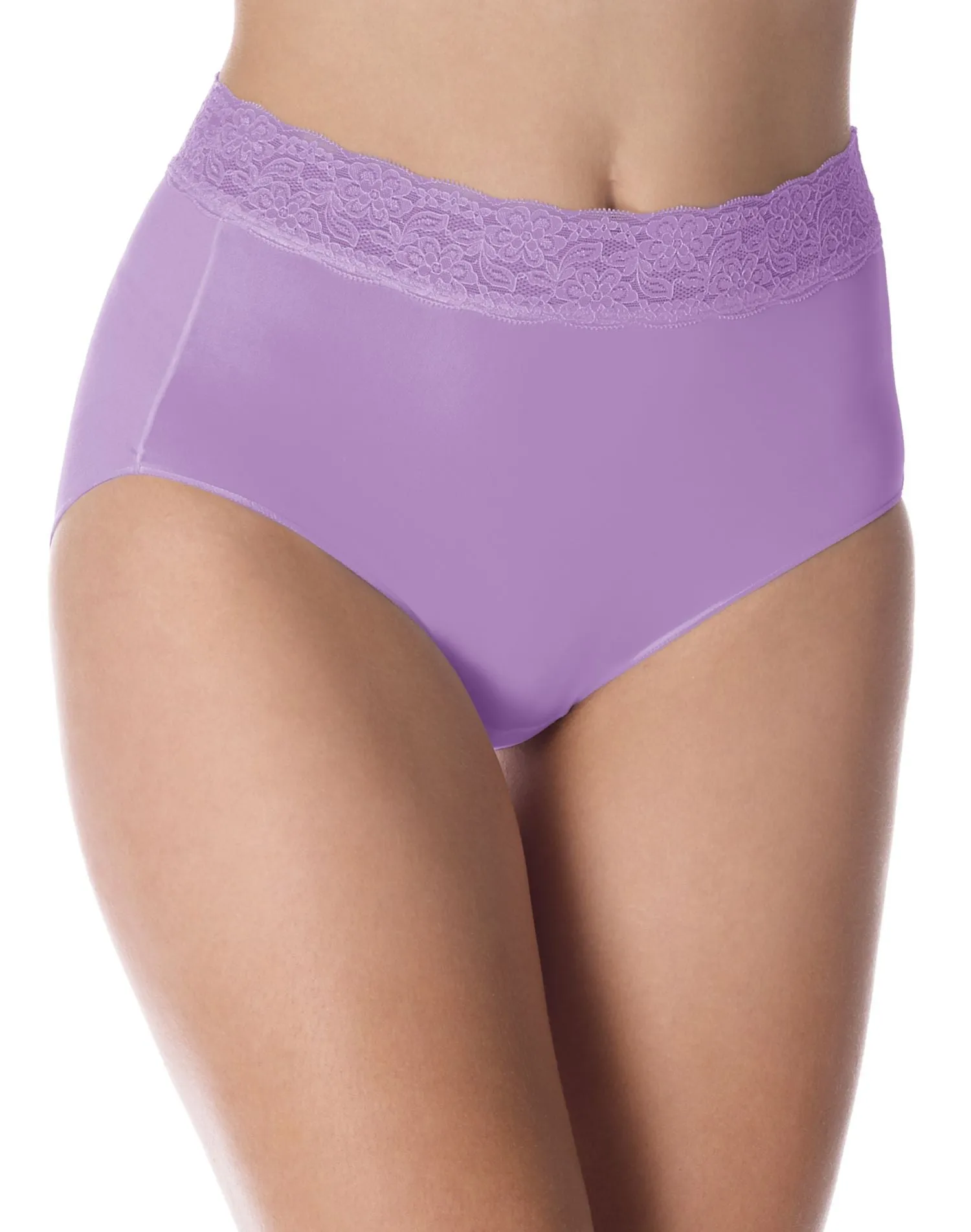 Bali No Lines, No Slip Brief with Lace Waistband