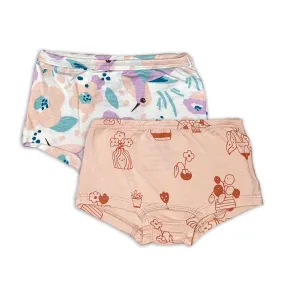 Bamboo Boyshorts Underwear 2 pack (Hummingbird Garden/Plantastic Print)