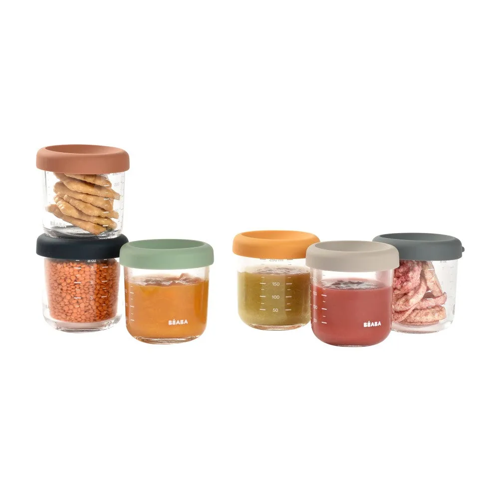 Beaba Set of 6 Glass Jars - 250ml