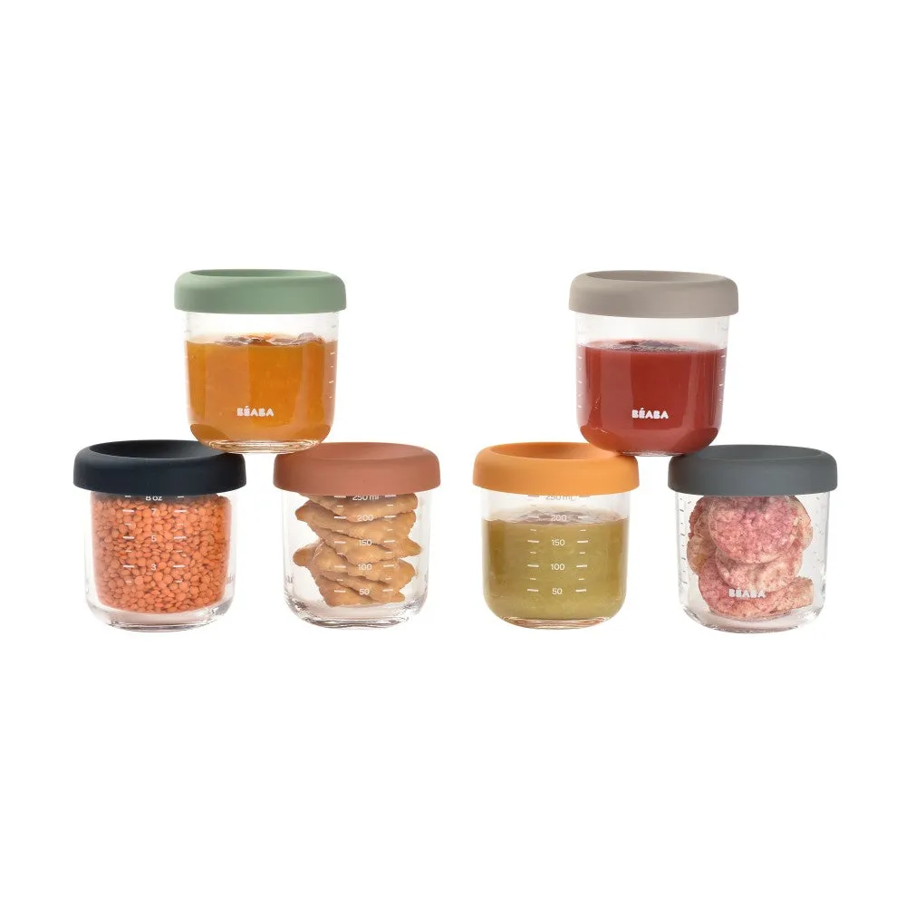 Beaba Set of 6 Glass Jars - 250ml