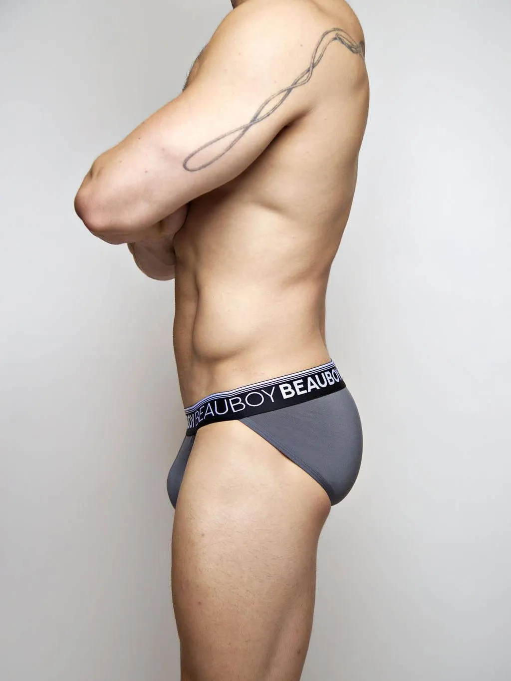 Beauboy Logo Jock Brief - Gray