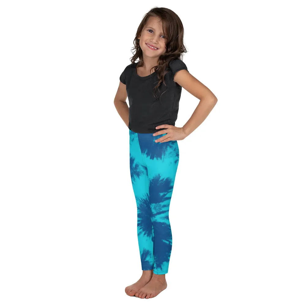 Blue & Aqua Tie Dye Kid's Leggings