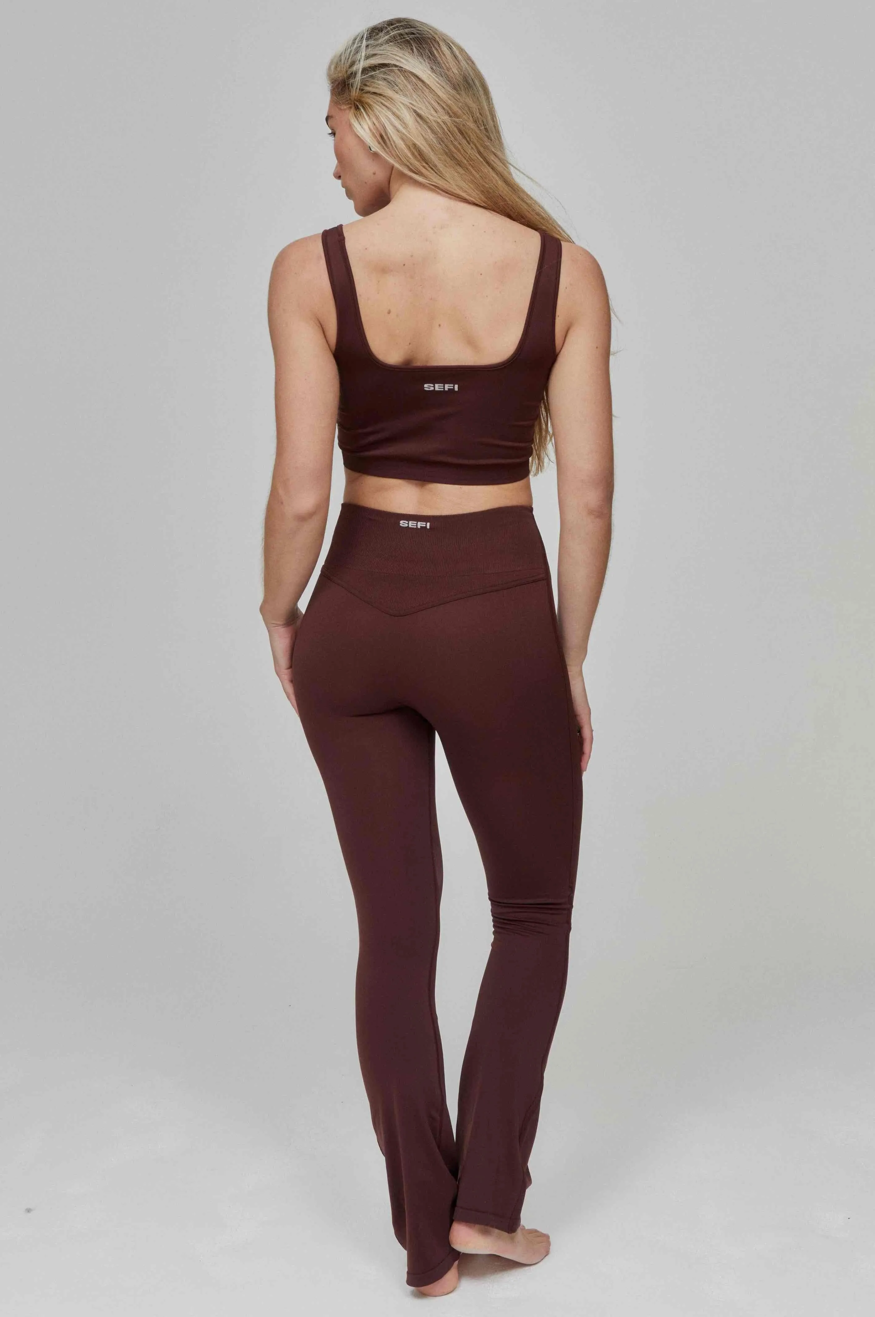 Butterluxe Contour Flared Leggings Full Length - Bitter Chocolate