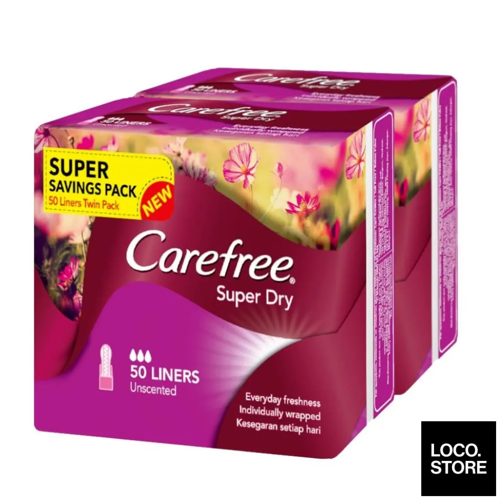 Carefree Super Dry Unscented 50S X 2 Value Pack