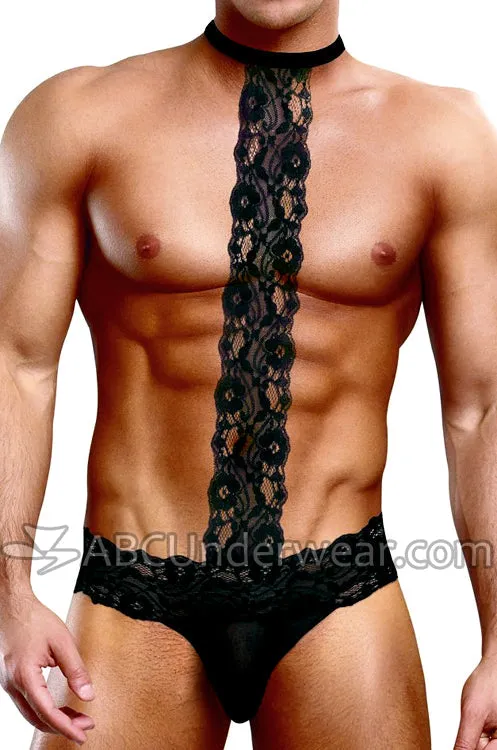 Clearance Sale: Elegant Lace Collar Men's Sheer Thong Underwear