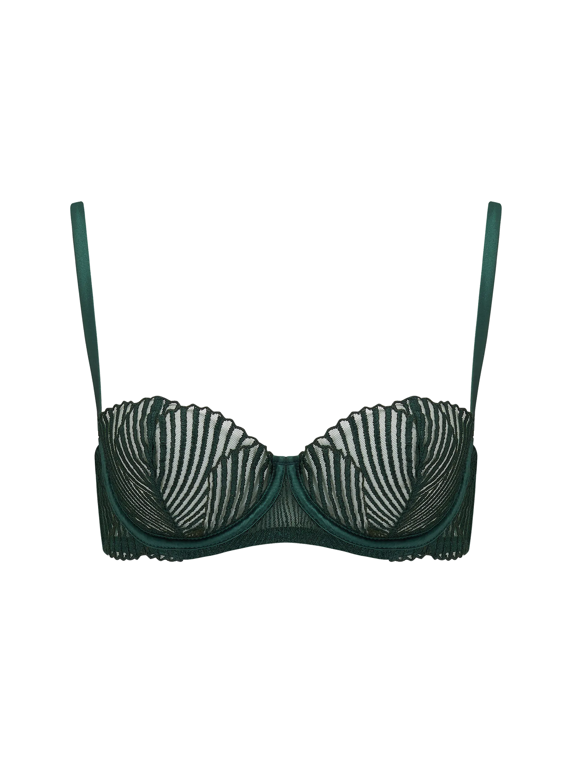 Coco de Mer Athena Balcony Bra in Deep Green