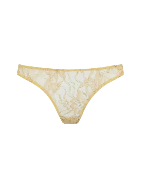 Coco de Mer Fiorella Brazilian Knicker in Gold