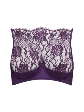 Coco de Mer Hera High Neck Balconette Bra in Violet