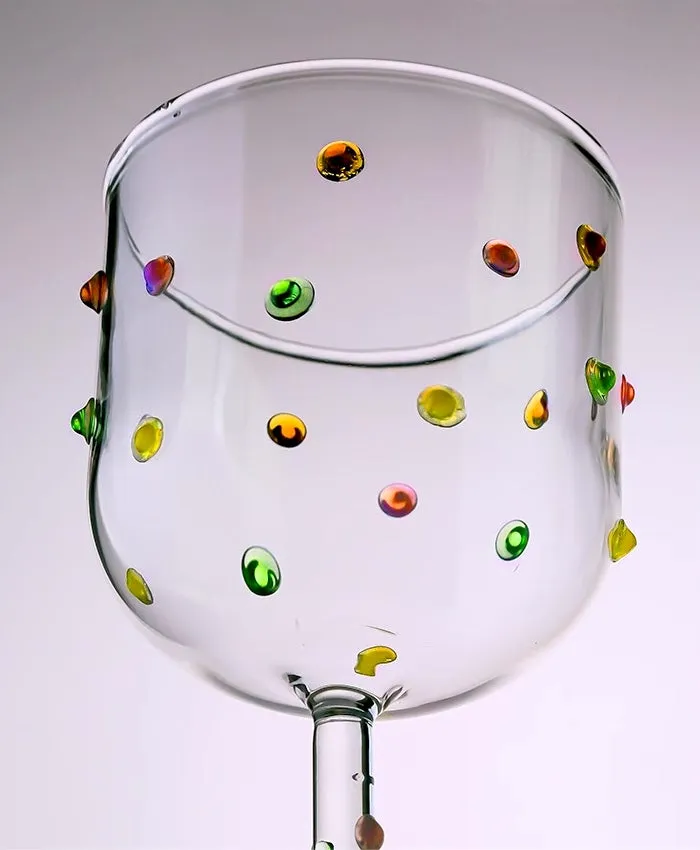 Colour Dots Wine Glass (1 pair)