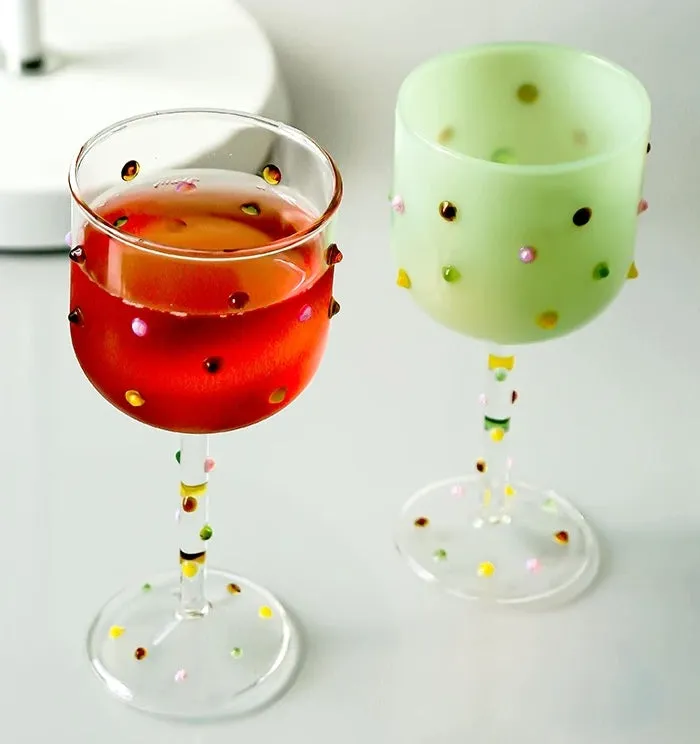 Colour Dots Wine Glass (1 pair)