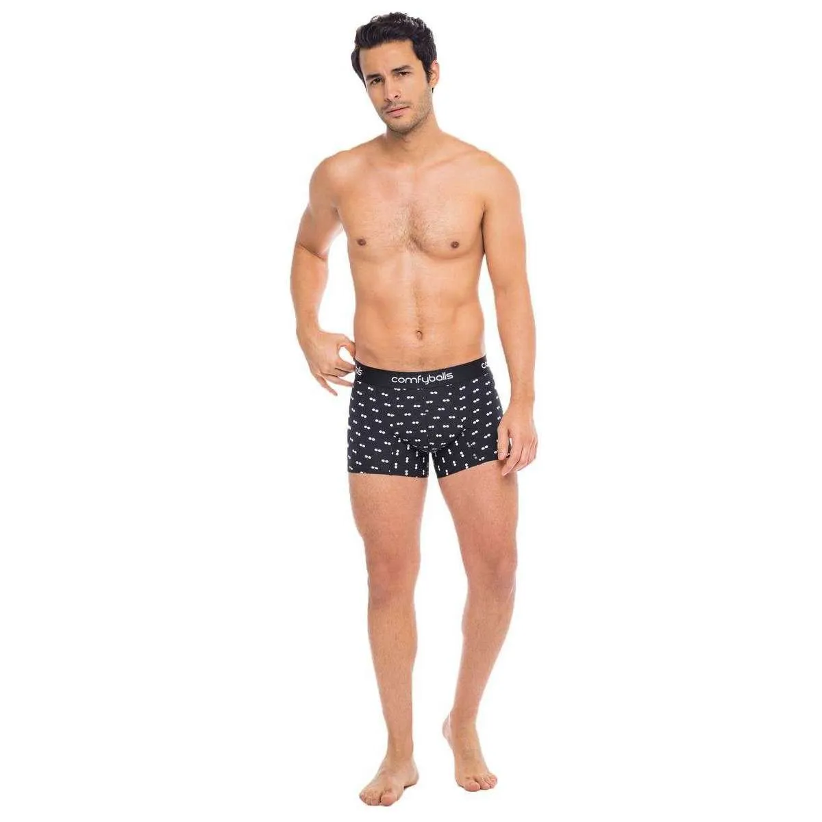 Comfyballs Cotton Regular Boxer - Black/White