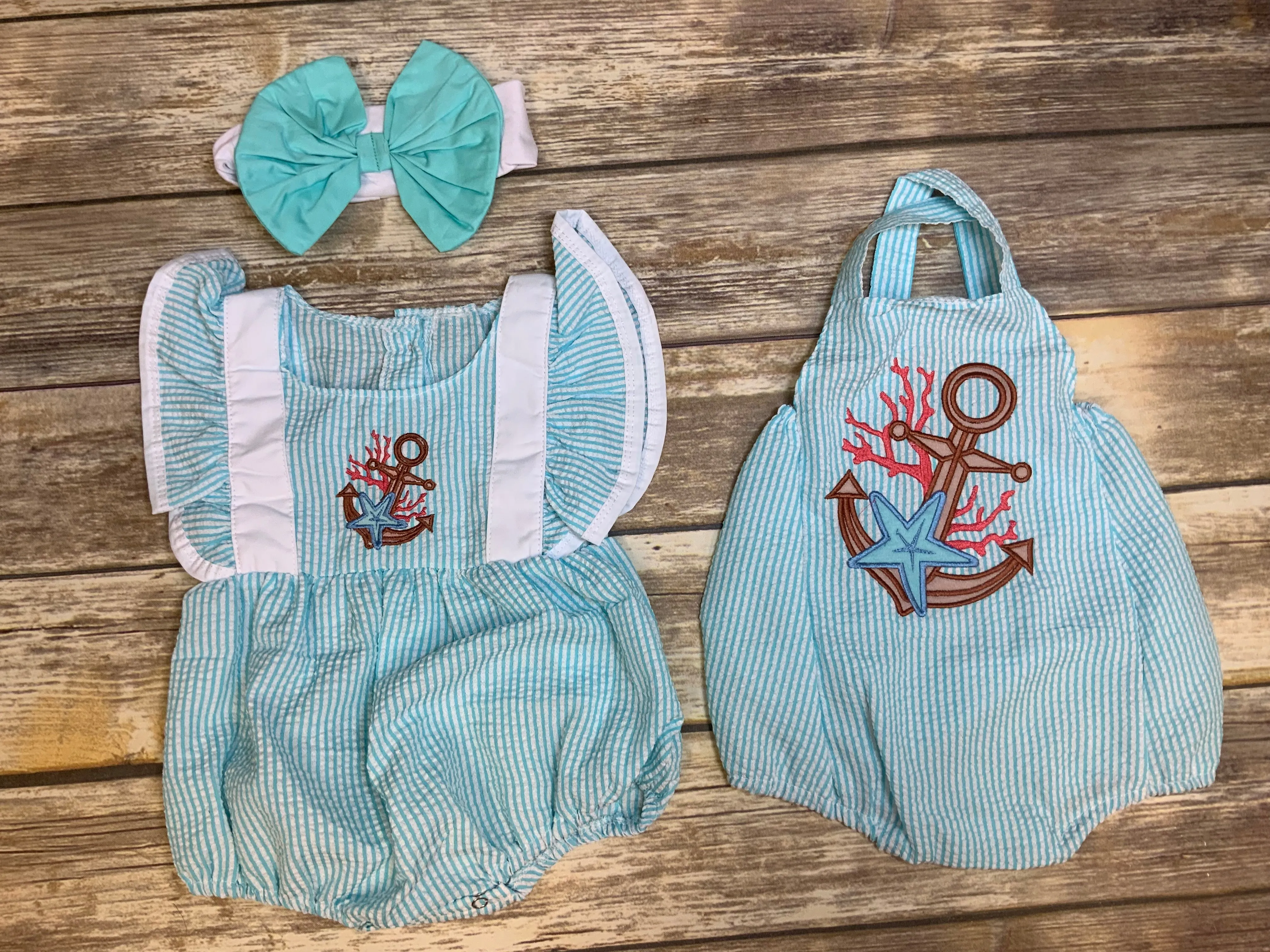 Crab and Anchor Rompers