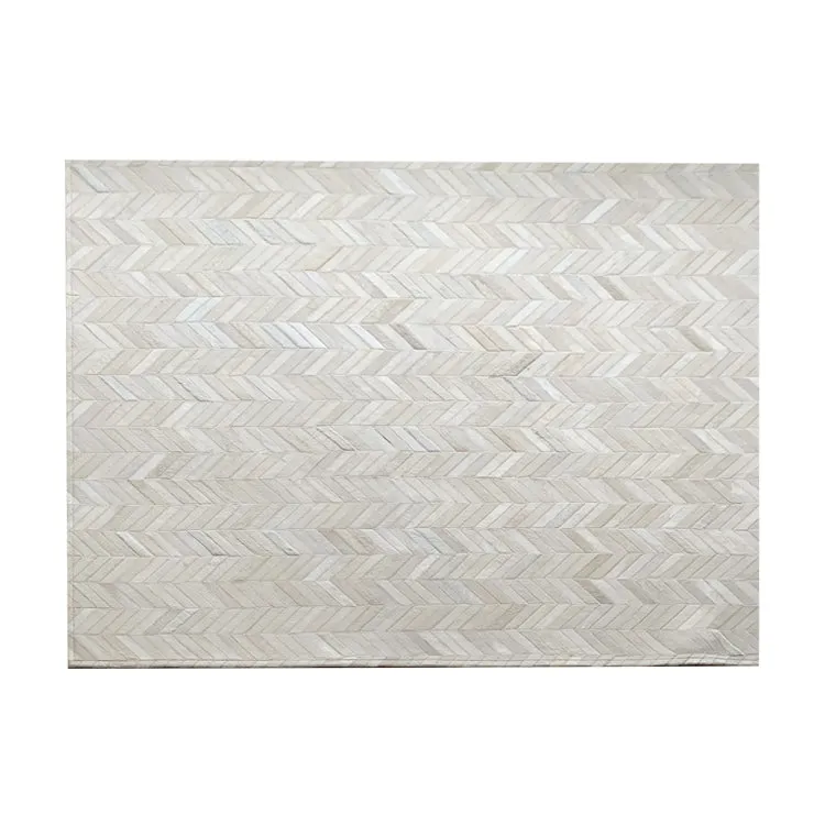 Cream Patchwork Cowhide Rug