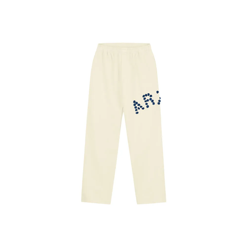 Crochet Flowers Track Pants (Cream)