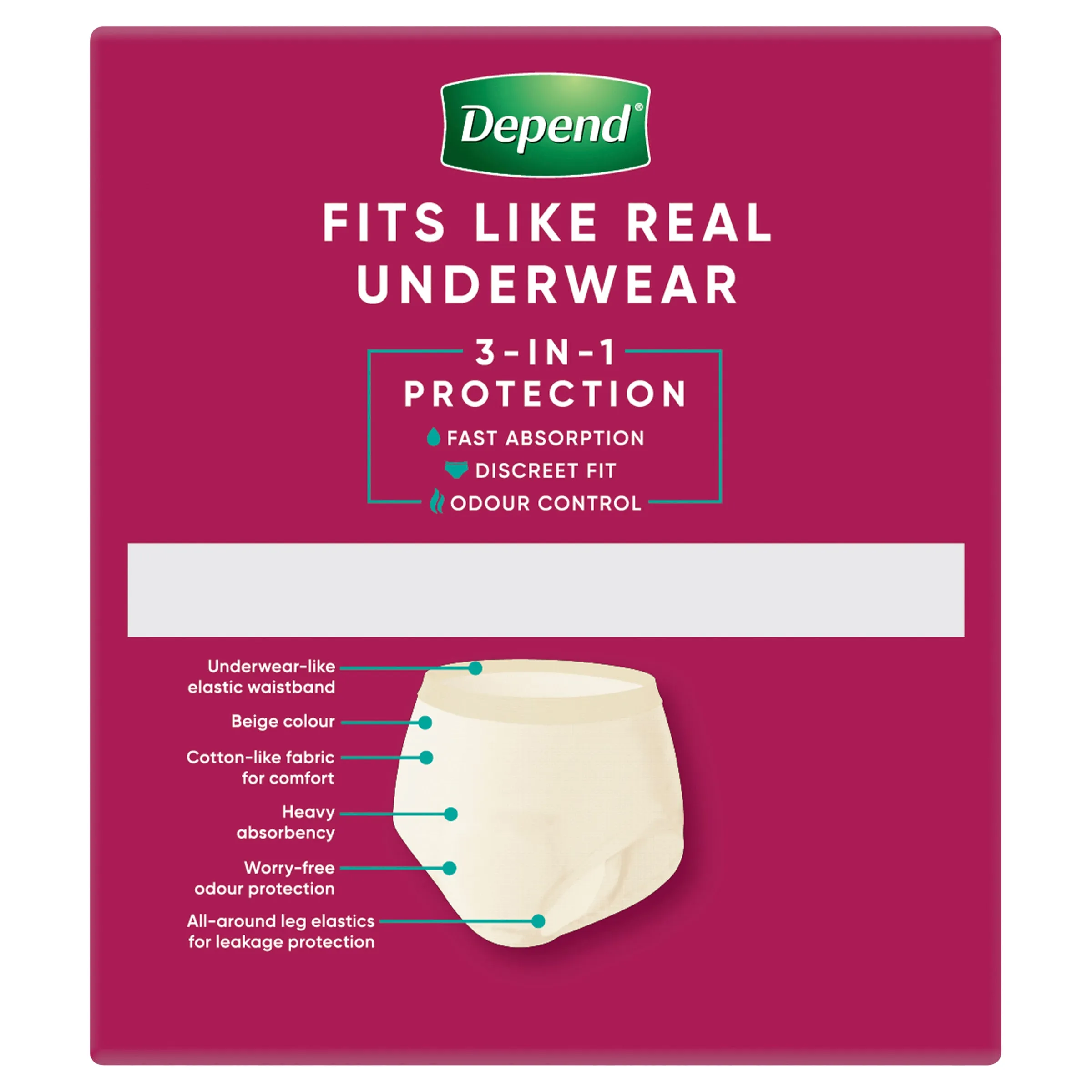 Depend Real Fit Incontinence Underwear Regular Women Extra Large 8 Pack