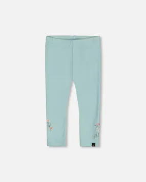 Deux Par Deux Brushed Rib Leggings - Canton Light Blue