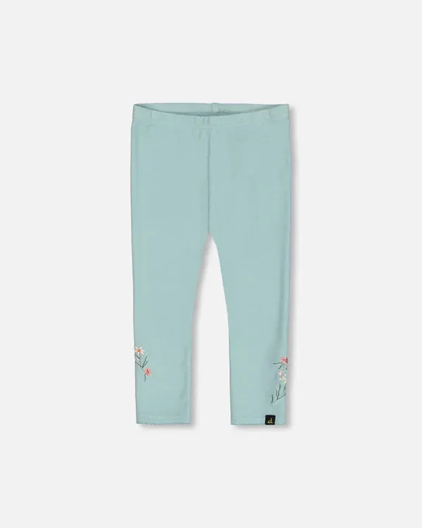 Deux Par Deux Brushed Rib Leggings - Canton Light Blue