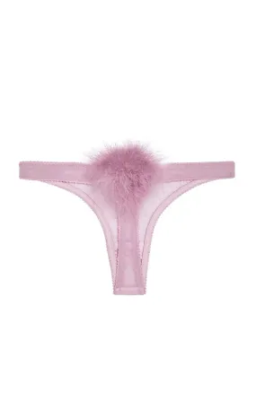 Diana Silk and Marabou Feather Pom Pom Thong