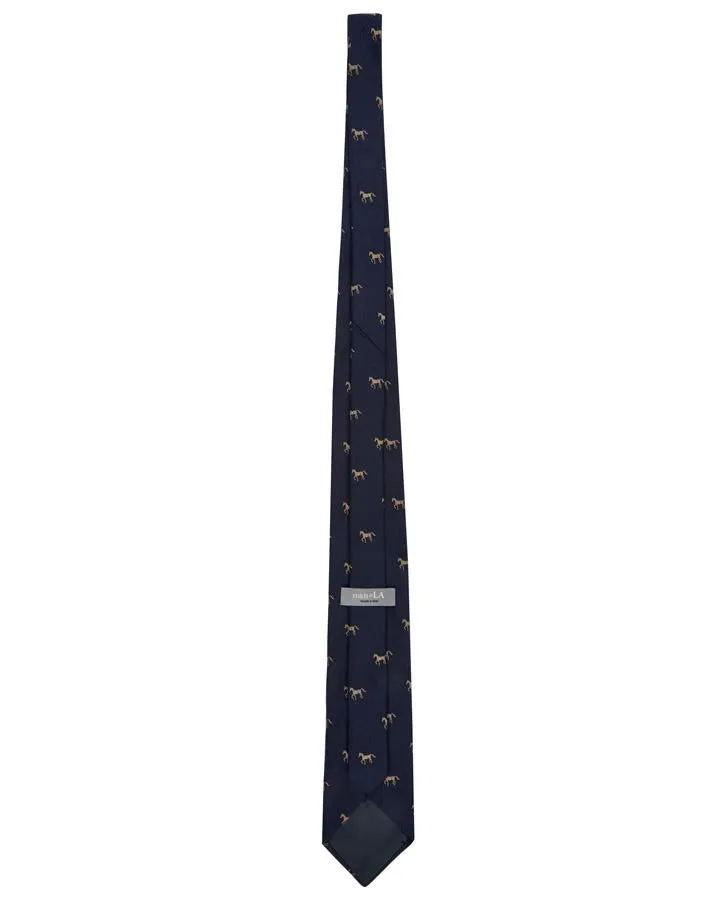 Embroidered Horse Silk Tie