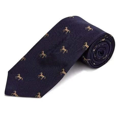 Embroidered Horse Silk Tie