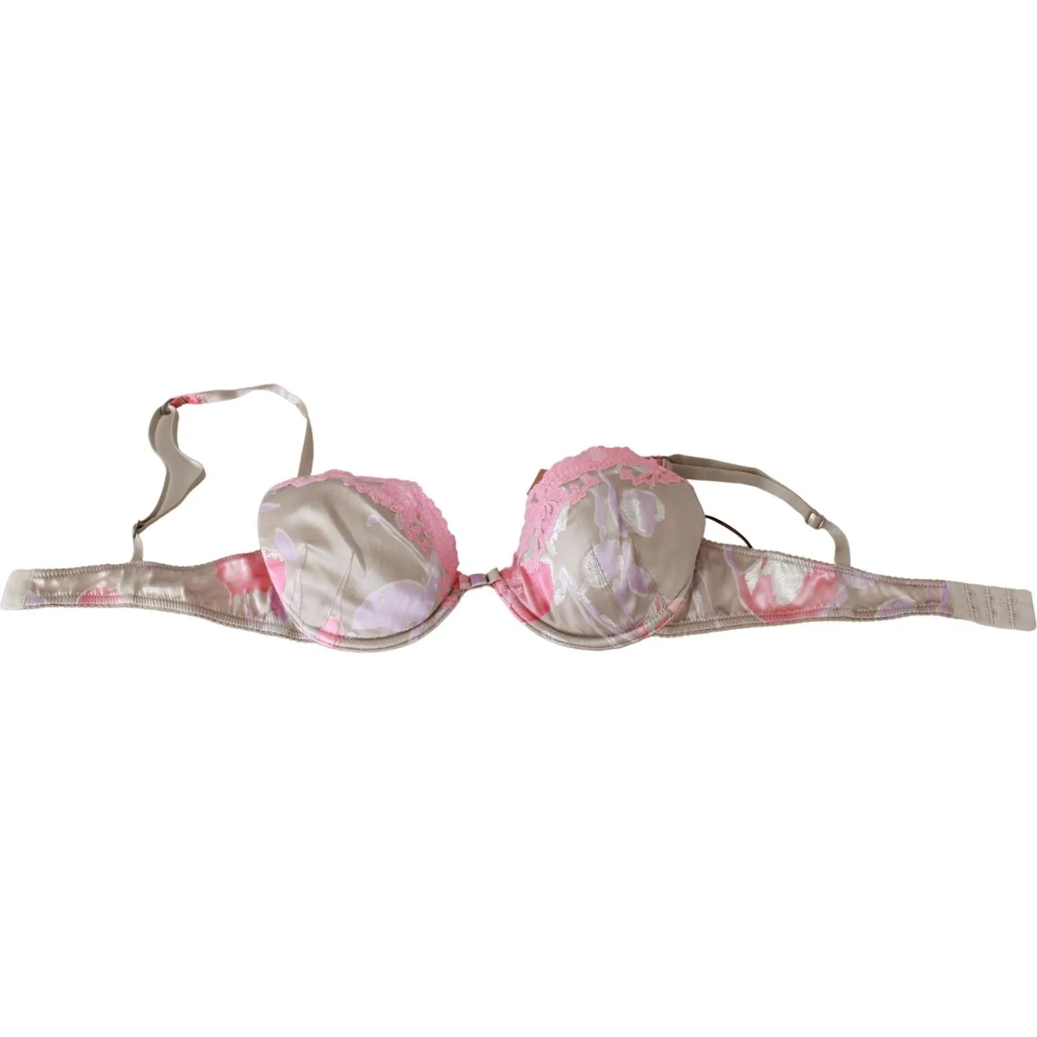 Ermanno Scervino Chic Pink Lace Silk Blend Push Up Bra