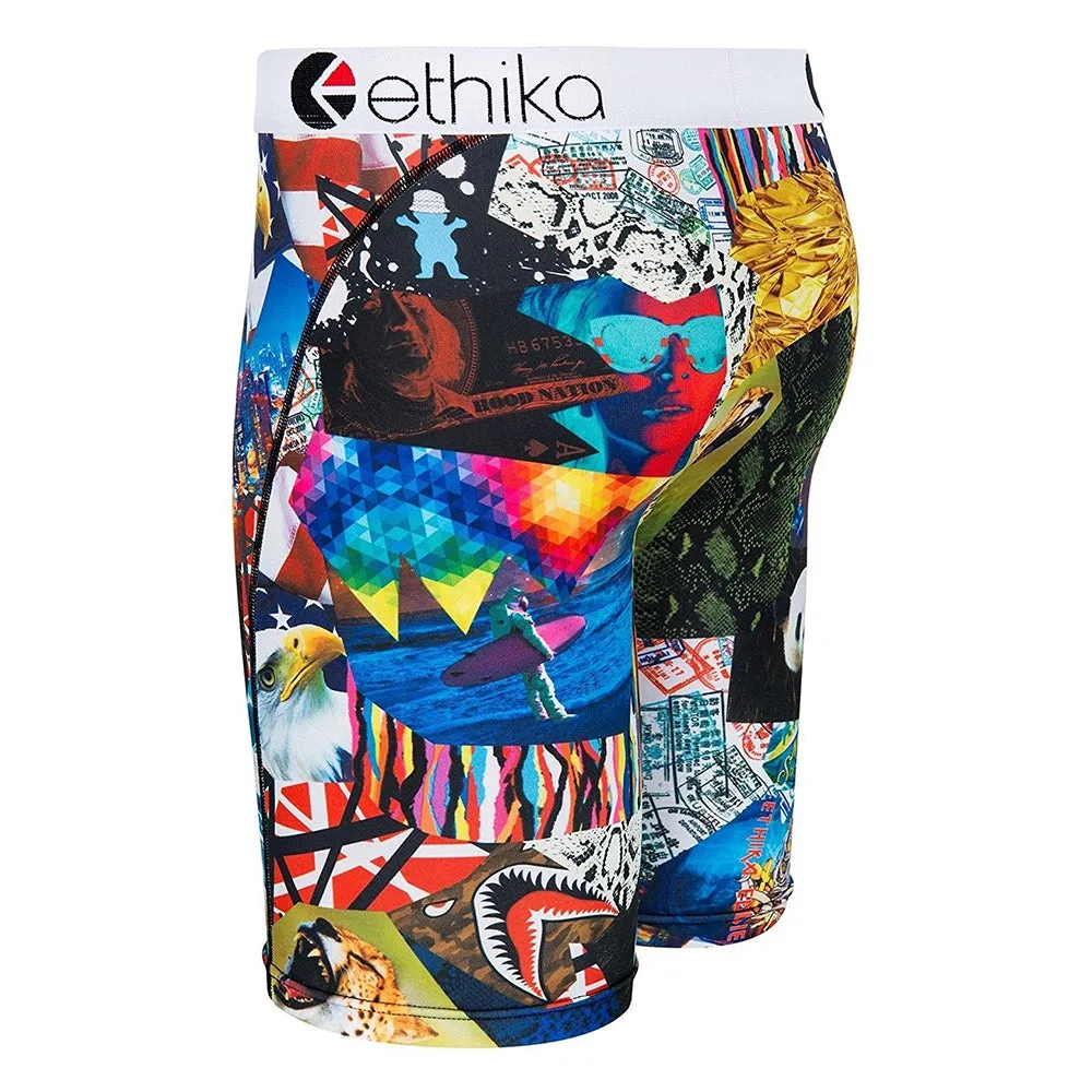 Ethika Mens Multicolored Polyester Boxer Brief Underwear - UMS061-AST-XL