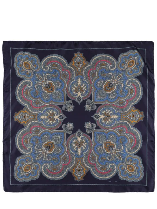 Etro   Printed silk pocket square 