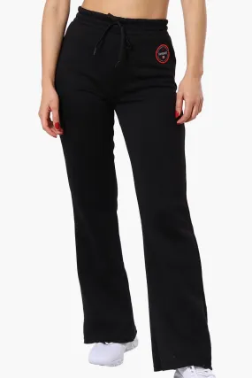 Fahrenheit Tie Waist Flared Sweatpants - Black