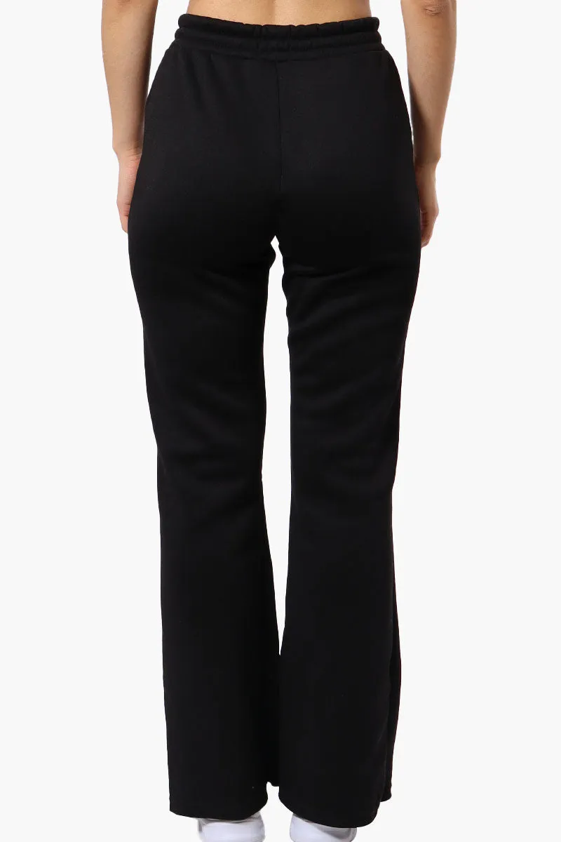 Fahrenheit Tie Waist Flared Sweatpants - Black