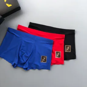 Fend 3 Pack Black Red Blue Side Logo Boxer