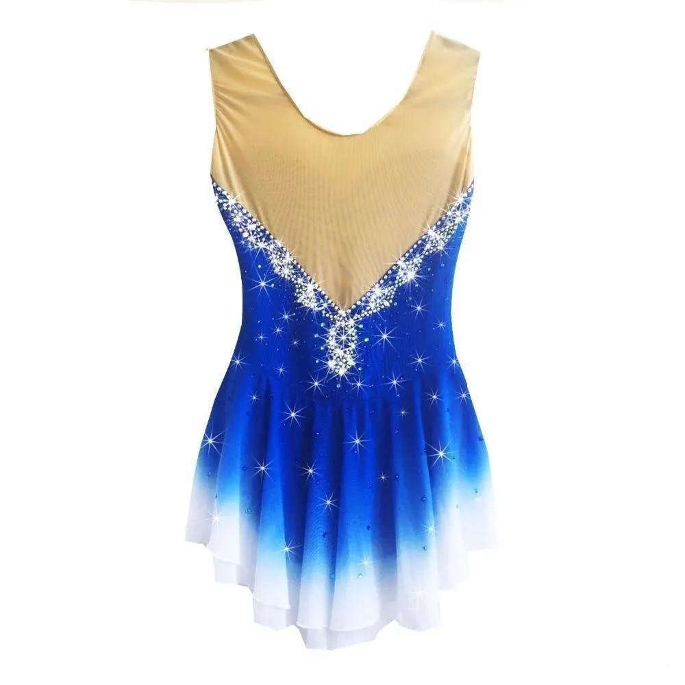 Figure Skating Dress Royal Blue Ombre BSU2020.24032 Size 12-14