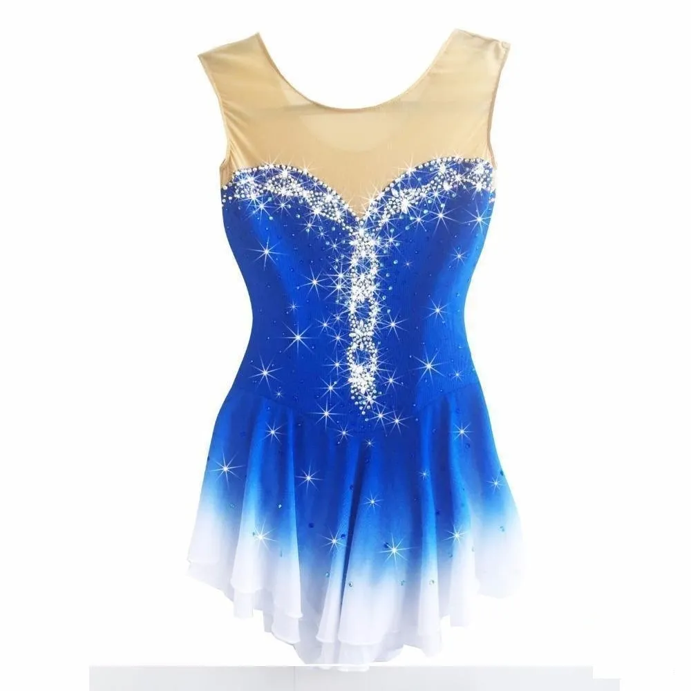 Figure Skating Dress Royal Blue Ombre BSU2020.24032 Size 12-14